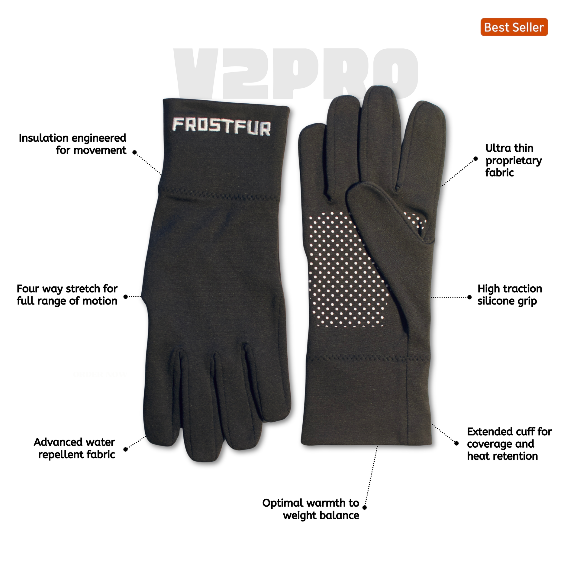 frostwear handschuhe Frostfur V2Pro Cold-Weather Glove Liners for Lacrosse & Outdoor Sports L